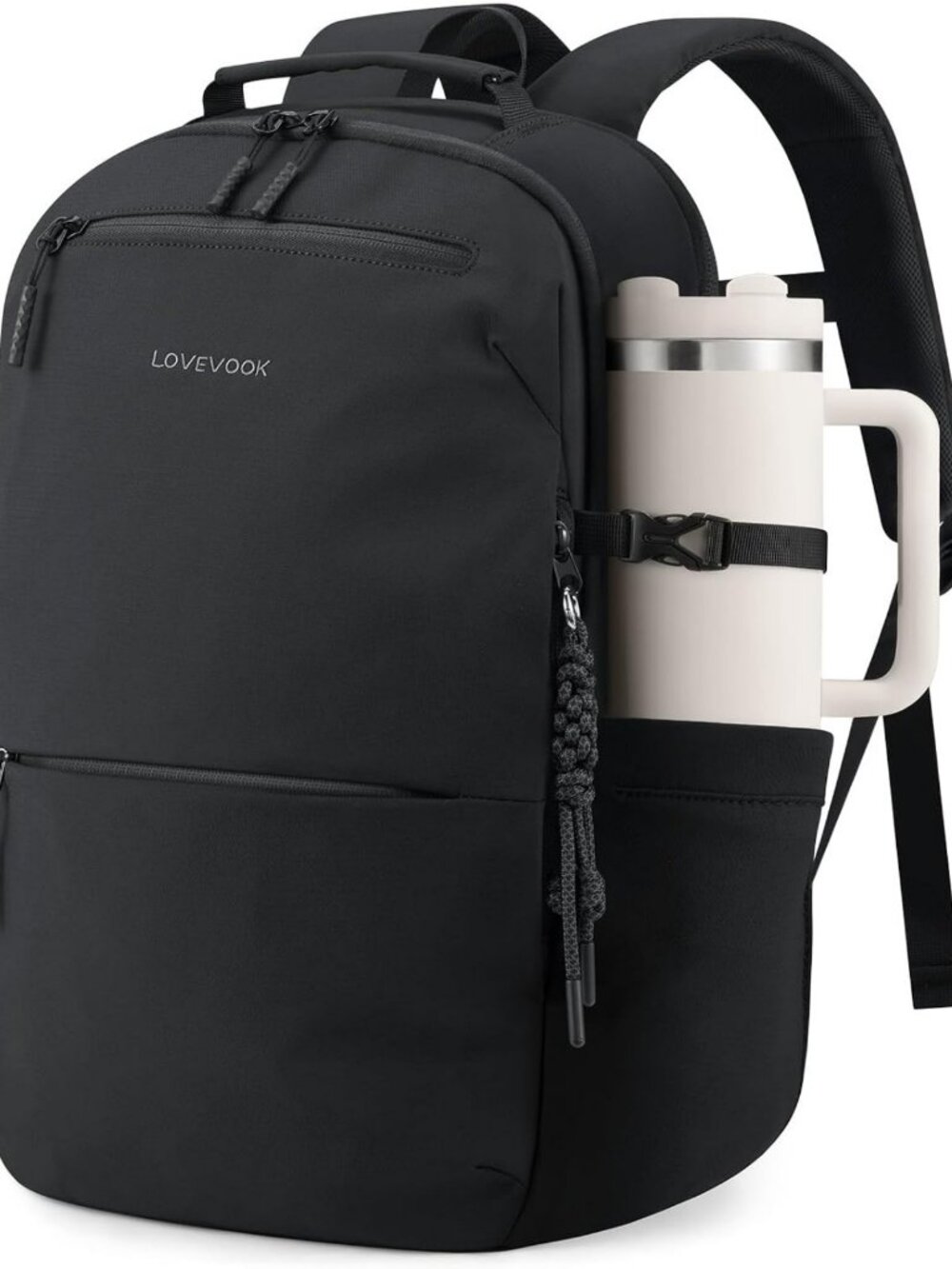 Stylish Water-Resistant Laptop Backpack with Tumbler Holder - 15.6" Work